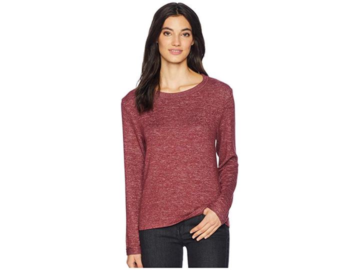 Roxy Chasing You Long Sleeve Top (tawny Port Heather) Women's Clothing