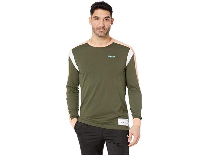 Puma Drive Long Sleeve Tee (forest Night/dusty Coral) Men's Clothing