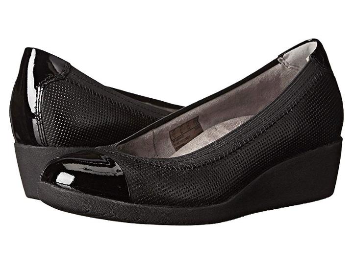 Clarks Petula Sadie (black Leather) Women's Wedge Shoes