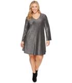 Karen Kane Plus Plus Size Sparkle Taylor Dress (black/silver) Women's Dress
