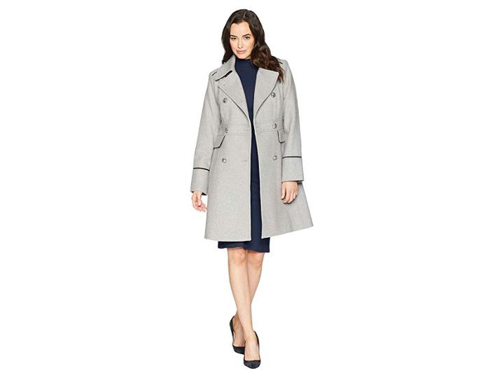 Vince Camuto Wool Coat R8361 (light Grey) Women's Coat