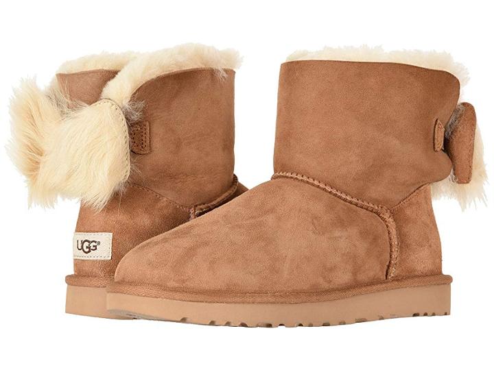 Ugg Fluff Bow Mini (chestnut) Women's Pull-on Boots