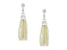 Lauren Ralph Lauren Glass Pearl Tassel Clip Earrings (silver) Earring
