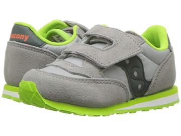 Saucony Kids Originals Jazz Hook Loop (toddler/little Kid) (grey/dark Green) Boys Shoes