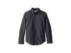 Calvin Klein Kids Iridescent Twill Long Sleeve Shirt (big Kids) (dark Grey) Boy's Clothing