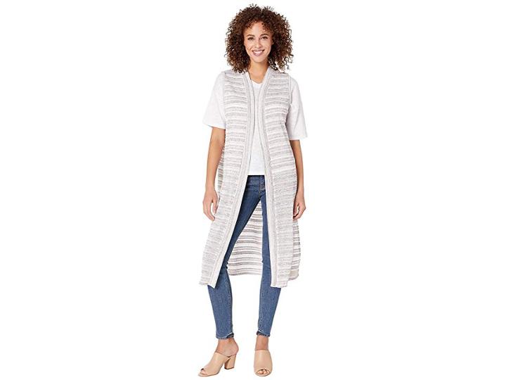 Calvin Klein Loose Knit Duster (heathered Almond) Women's Clothing