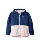 Columbia Kids Rain-zillatm Jacket (little Kids/big Kids) (carbon/whitened Pink/white Logo) Girl's Coat