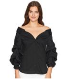 Romeo & Juliet Couture Off The Shoulder Shirt (black) Women's Clothing