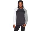 Nike Dry Swoosh Crew Top (black Heather/white/carbon Heather/clear) Women's Sweatshirt