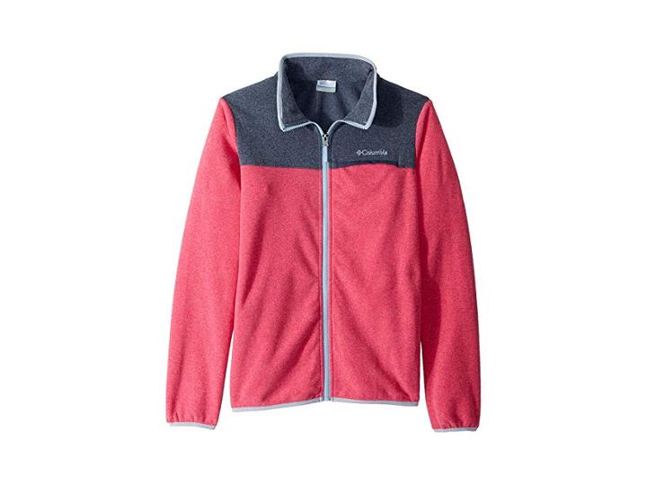 Columbia Kids Mountain Cresttm Fleece Full Zip (little Kids/big Kids) (cactus Pink Heather/nocturnal Heather/faded Sky) Girl's Fleece