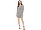 American Rose Hartley Striped V-neck Dress (black/white) Women's Dress