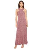 Michael Michael Kors Augusta Cross Neck Maxi (sangria) Women's Dress