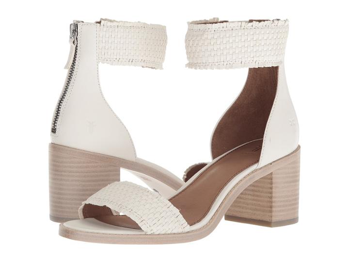 Frye Bianca Woven Back Zip (white) Women's Sandals