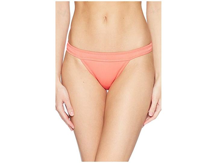 The Bikini Lab Rib-thym Nation Banded Hipster Bottom (coral) Women's Swimwear
