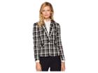 Tahari By Asl Novelty Plaid One-button Jacket (cabernet/black/ivory) Women's Coat