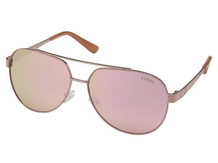 Guess Gu7460 (shiny Pink/smoke Mirror) Fashion Sunglasses
