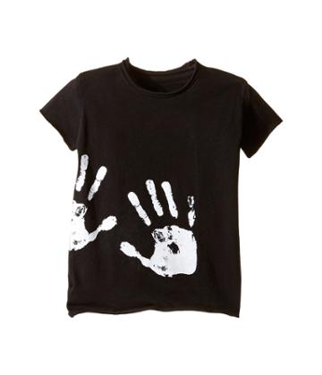 Nununu Hand Print Raw T-shirt (infant/toddler/little Kids) (black) Kid's T Shirt