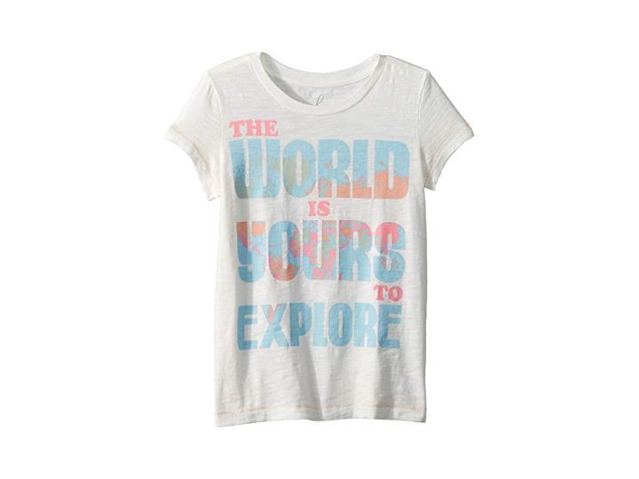 Peek The World Is Yours Tee (toddler/little Kids/big Kids) (white) Girl's T Shirt