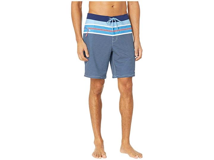 Vineyard Vines Birchcliff Stripe Boardshorts (ocean Breeze) Men's Swimwear