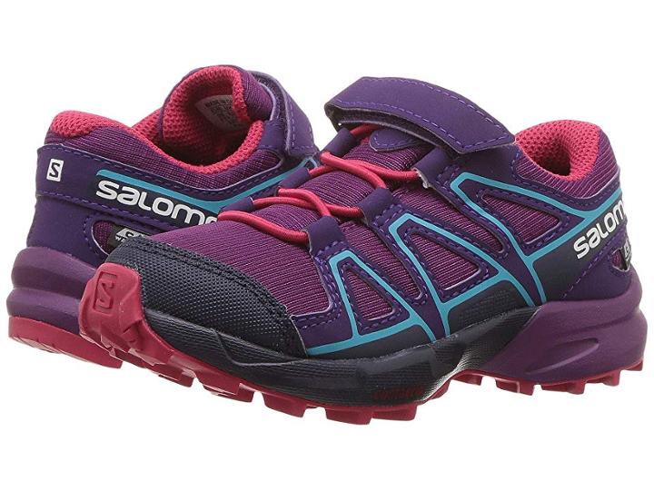 Salomon Kids Speedcross Cswp (toddler/little Kid) (grape Juice/evening Blue/blue Bird) Girls Shoes