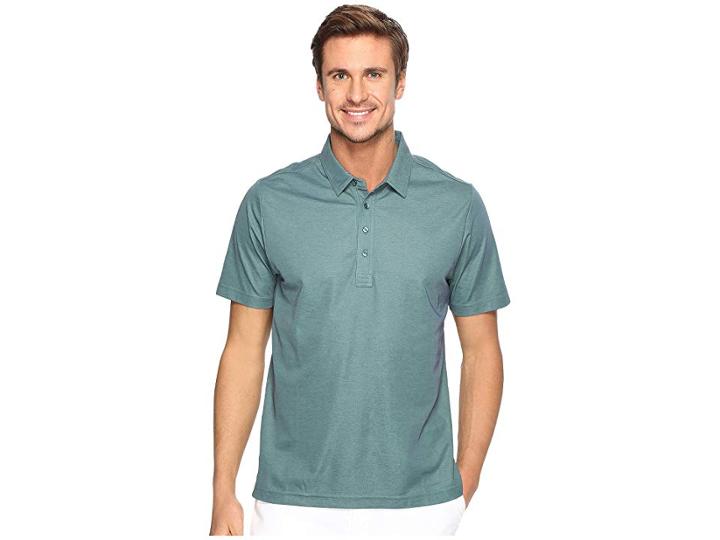 Travismathew The Ten Year Polo (vintage Indigo/spruce Green) Men's Clothing