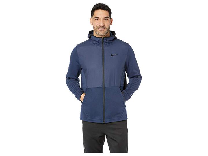 Nike Winterized Therma Full Zip Hoodie (college Navy/black) Men's Workout