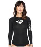 Roxy Whole Hearted Long Sleeve Rashguard (black) Women's Swimwear