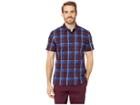Perry Ellis Regular Fit Plaid Print Shirt (regal Blue) Men's Clothing