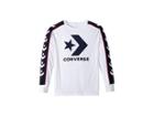 Converse Kids Long Sleeve Track Tee (big Kids) (white) Boy's T Shirt