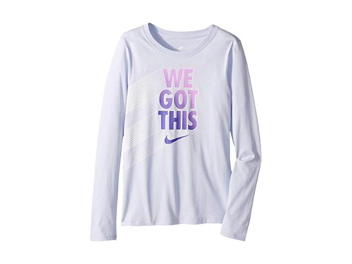 Nike Kids Nsw We Got This Long Sleeve Tee (little Kids/big Kids) (palest Purple) Girl's T Shirt