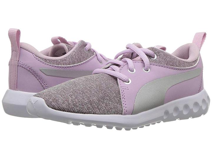 Puma Kids Carson 2 Ribknit (little Kid/big Kid) (winsome Orchid/puma Silver/puma White) Girl's Shoes