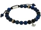 Steve Madden Glass Bead With Anchor Charm Bracelet (blue) Bracelet