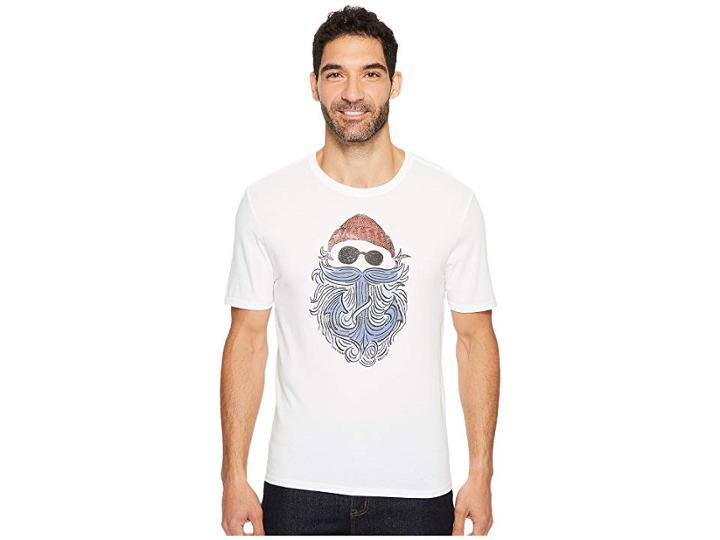 Life Is Good Salty Anchor Beard Smooth Tee (cloud White) Men's Short Sleeve Pullover