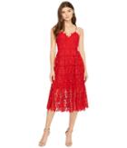 Donna Morgan Chemical Lace Spaghetti Strap Midi (scarlet Red) Women's Dress