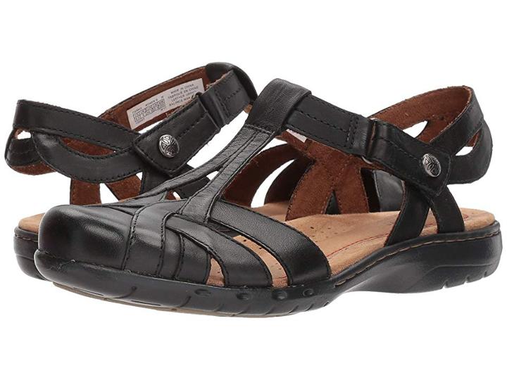 Rockport Cobb Hill Collection Cobb Hill Penfield T Sandal (black Leather) Women's Sandals