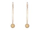 Michael Kors Hoop Earrings With Crystal Charm (rose Gold) Earring