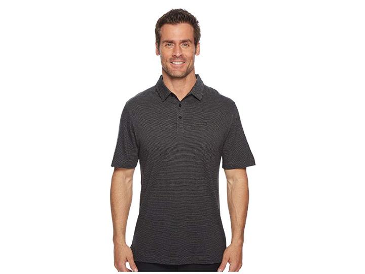 Travismathew Jq Polo (grey Pinstripe/black) Men's Short Sleeve Knit