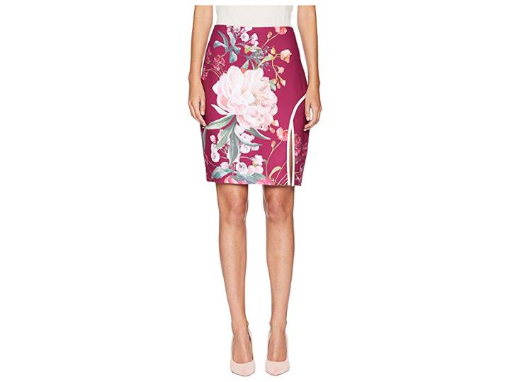 Ted Baker Serenity Wrap Pencil Skirt (maroon) Women's Skirt
