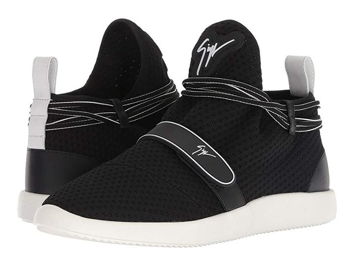 Giuseppe Zanotti Singles Single Bar Mid Top Sneaker (black) Men's Shoes