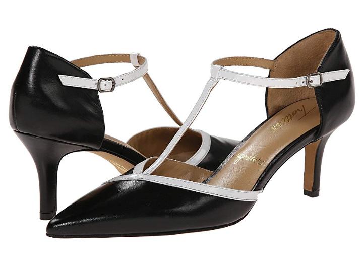 Trotters Amelia (black/white Glazed Kid Leather/soft Patent Leather) High Heels