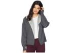 Michael Stars Luxe Cotton Blend Reversible Hooded Cardigan (medium Heather Grey/light Heather Grey) Women's Sweater
