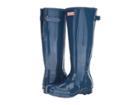 Hunter Original Back Adjustable Gloss Rain Boots (dark Earth Blue) Women's Rain Boots