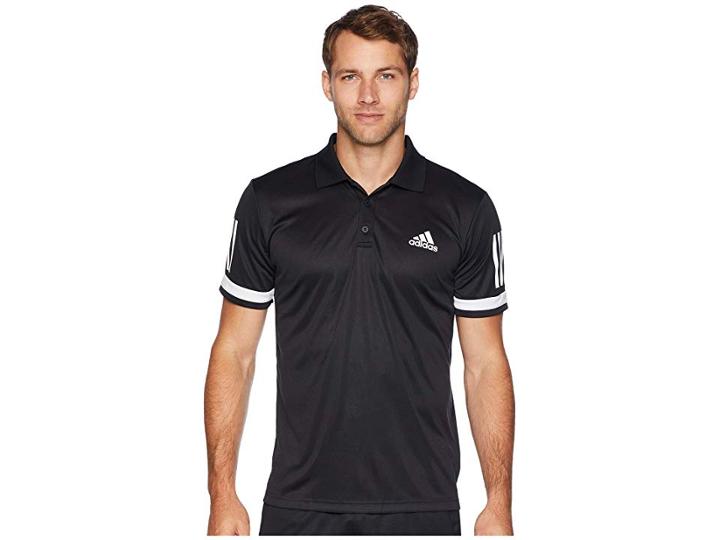 Adidas Tennis Club 3-stripe Polo (black/white) Men's Short Sleeve Pullover