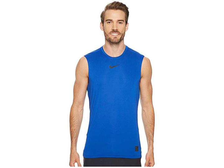 Nike Pro Fitted Sleeveless Training Top (game Royal/black/black) Men's Sleeveless