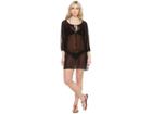 Tommy Bahama Dobby Tie-front Tunic Cover-up (black) Women's Swimwear