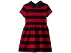 Polo Ralph Lauren Kids Striped Stretch Ponte Dress (little Kids) (polo Black/park Avenue Red) Girl's Dress