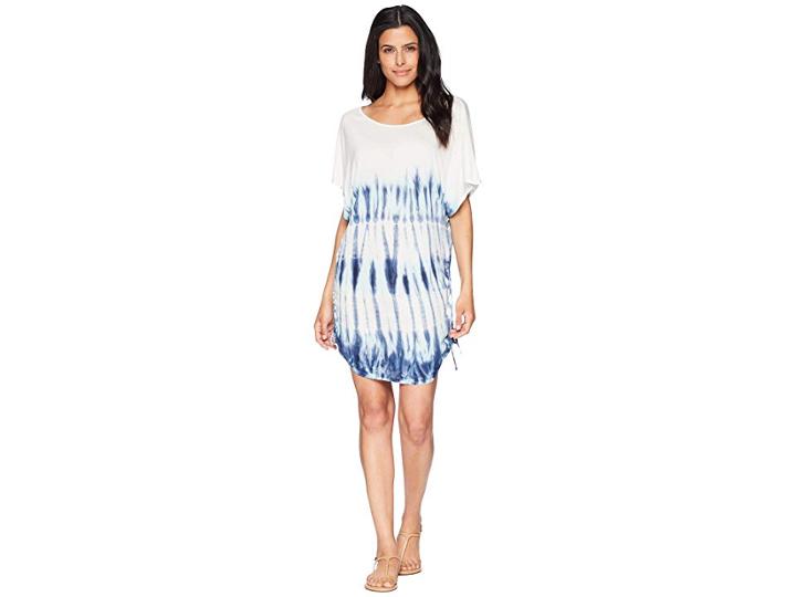 Lucky Brand Costa Azul Side Shirred Tunic Cover-up (indigo) Women's Swimwear