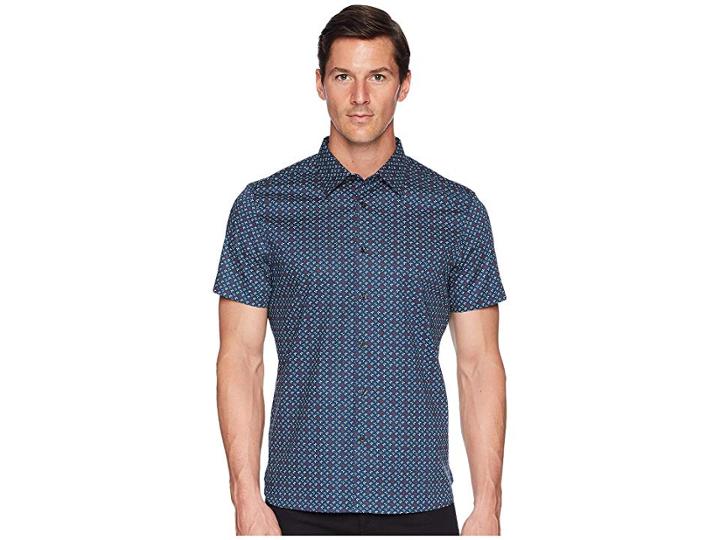 Perry Ellis Short Sleeve Stretch Walkmen Shirt (ink) Men's Clothing