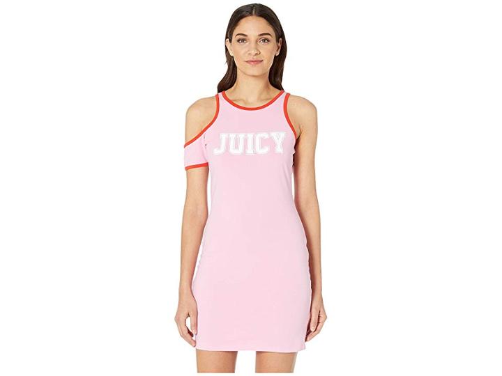 Juicy Couture Cut Out Logo Fitted Tank Dress (bikini Pink) Women's Dress