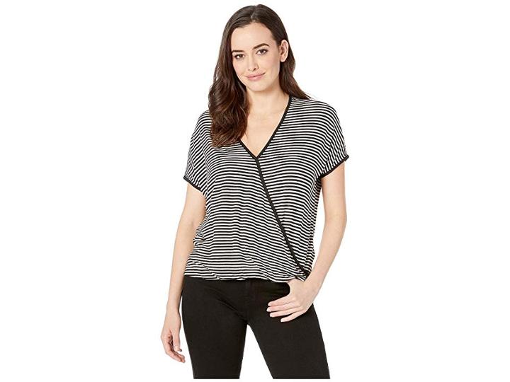 Bobeau Stripe Surplus (black/oatmeal) Women's T Shirt